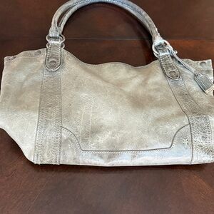 Frye Gray Leather Tote Bag
